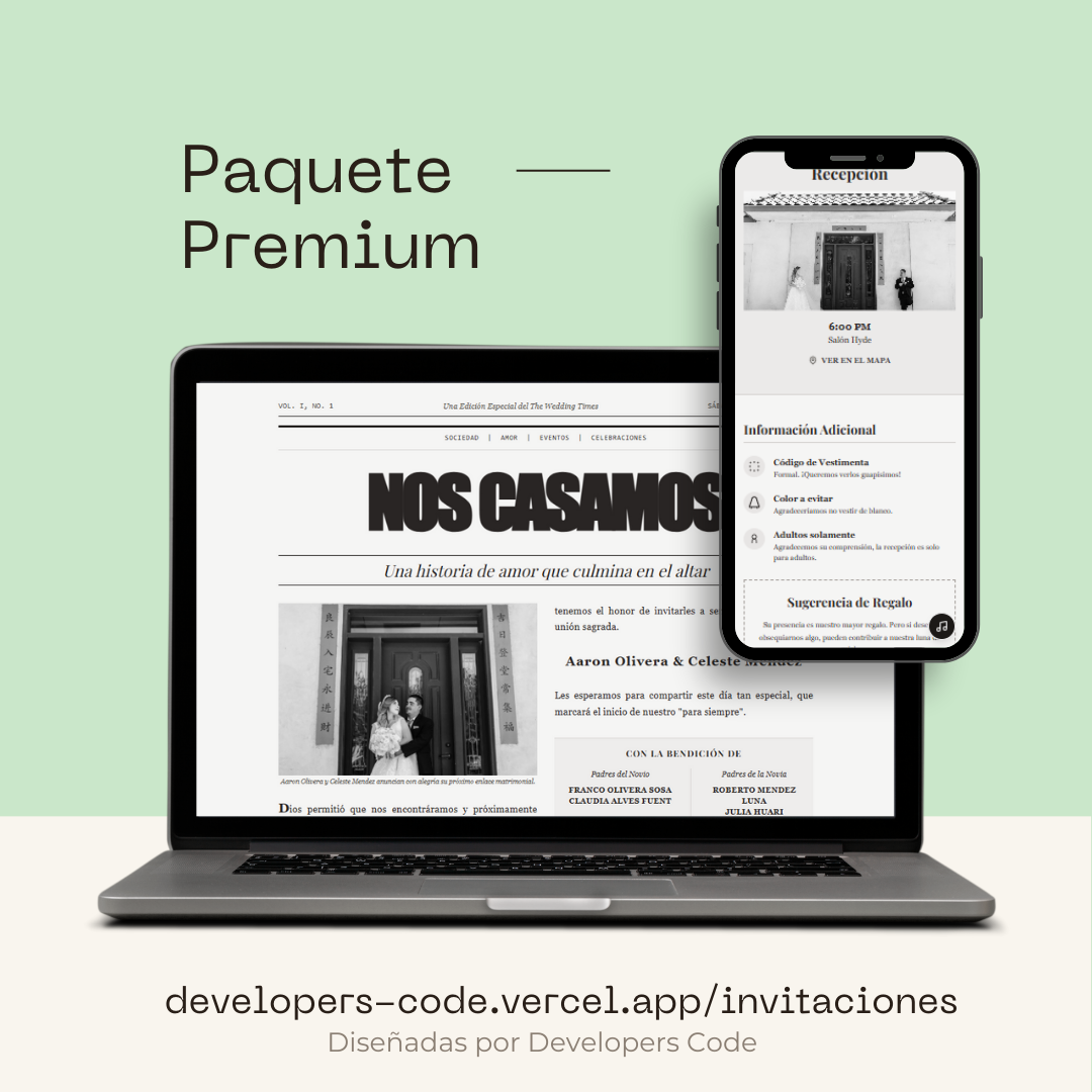 Diseño de invitación Boda News