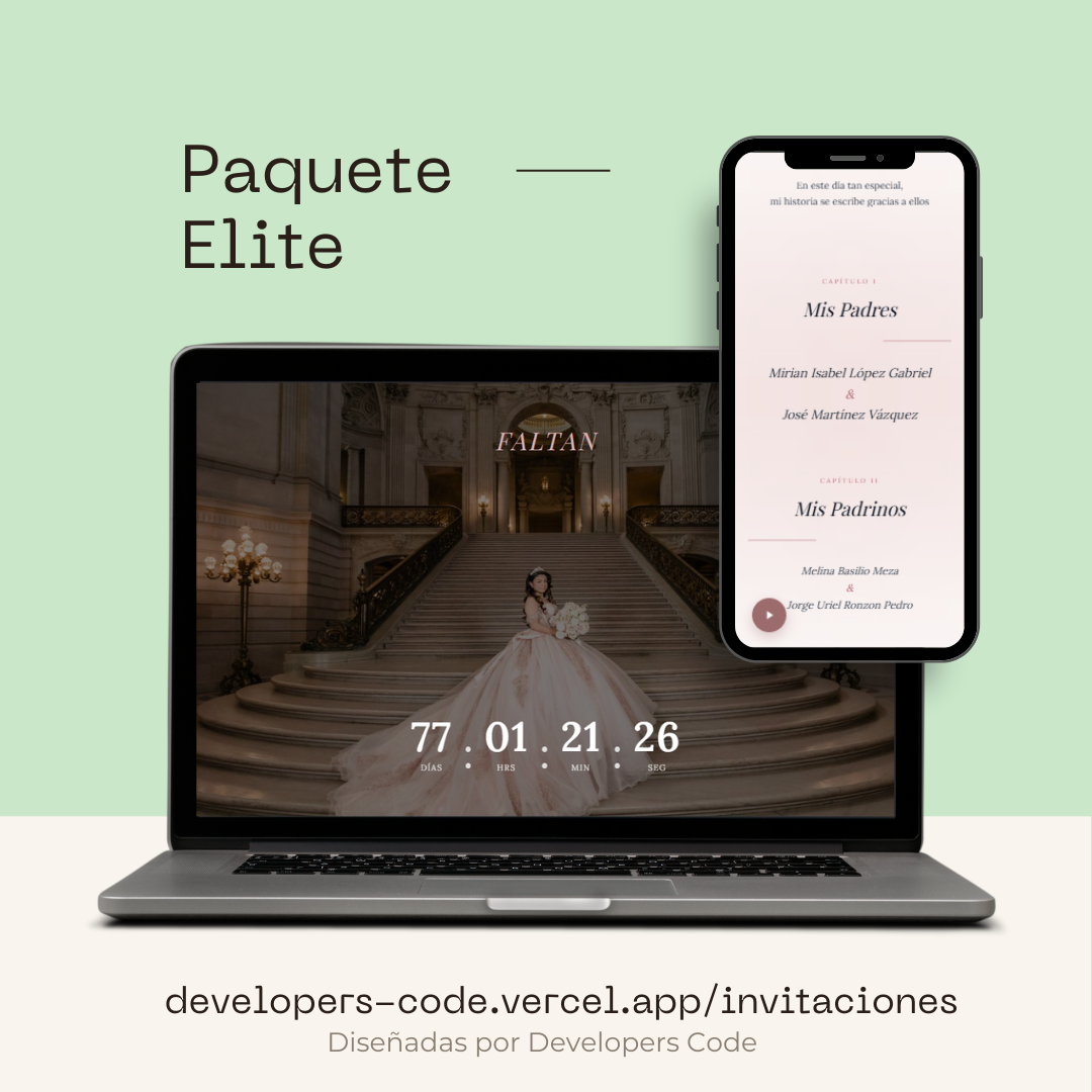 Diseño de invitación XV Años Palo de Rosa